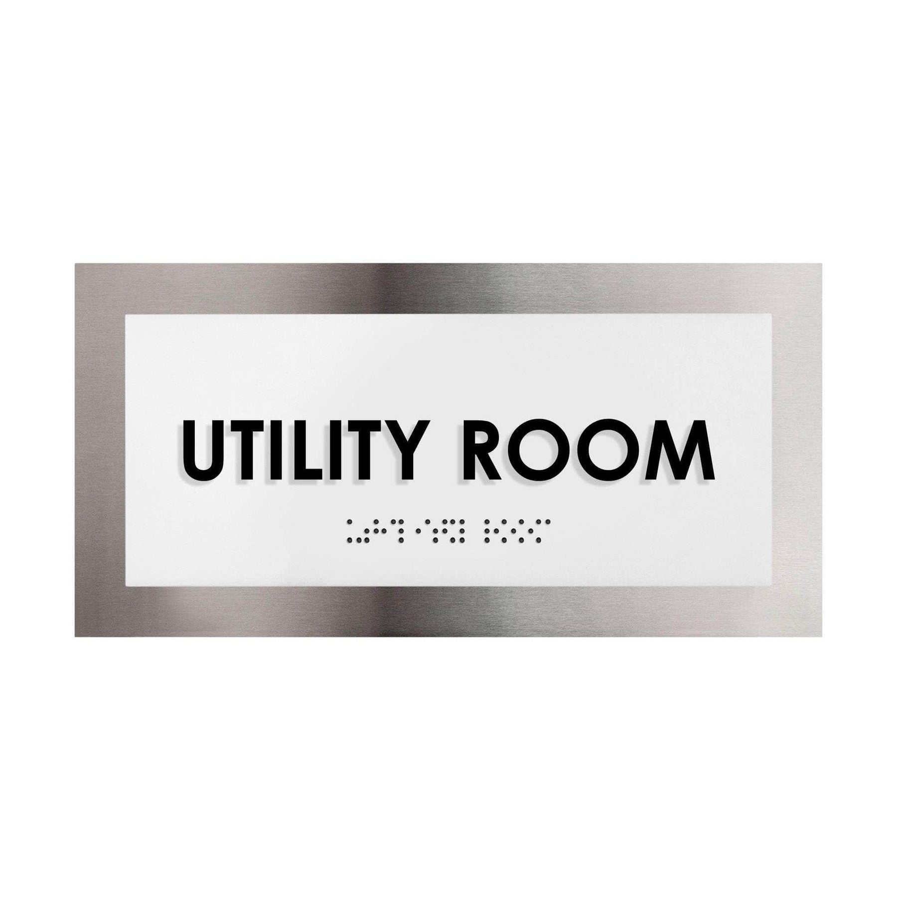 Utility Room Sign — Stainless Steel Plate —