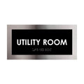 Door Signs Utility Room Door Sign - Stainless Steel Plate - "Modern" Design - Photo #1