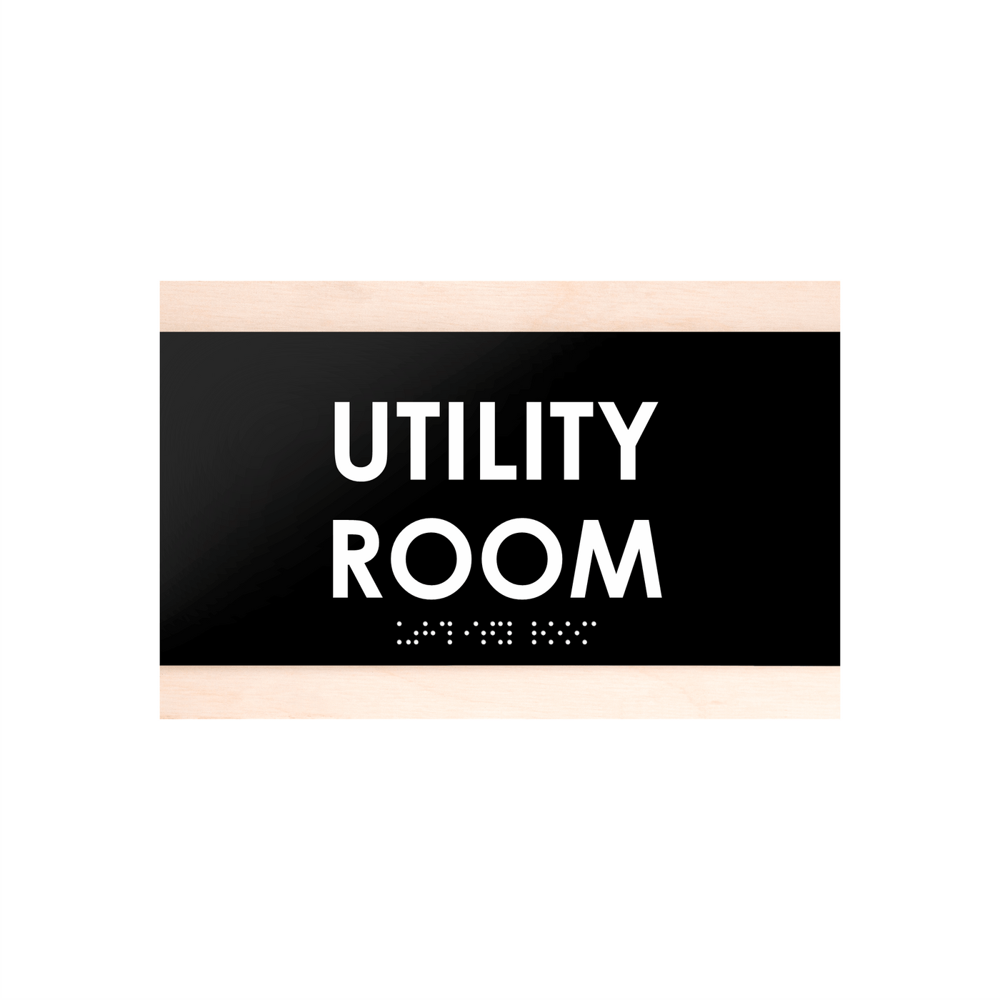 Door Signs Utility Room Sign - Wood Door Plate - "Buro" Design