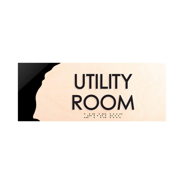 Door Signs Utility Room Sign - Wood Door Plate - "Sherwood" Design