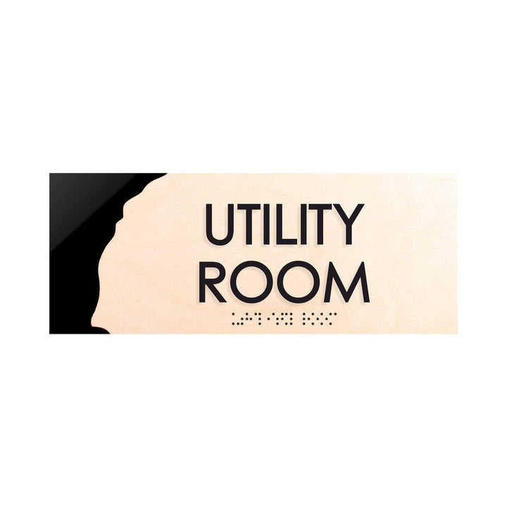 Door Signs Utility Room Sign - Wood Door Plate - "Sherwood" Design