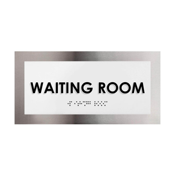 Door Signs Waiting Room Door Sign - Stainless Steel Plate - "Modern" Design