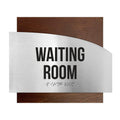 Door Signs Waiting Room Signs - Stainless steel & Wood Plate - "Wave" Design - Photo #1