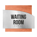 Door Signs Waiting Room Signs - Stainless steel & Wood Plate - "Wave" Design - Photo #3