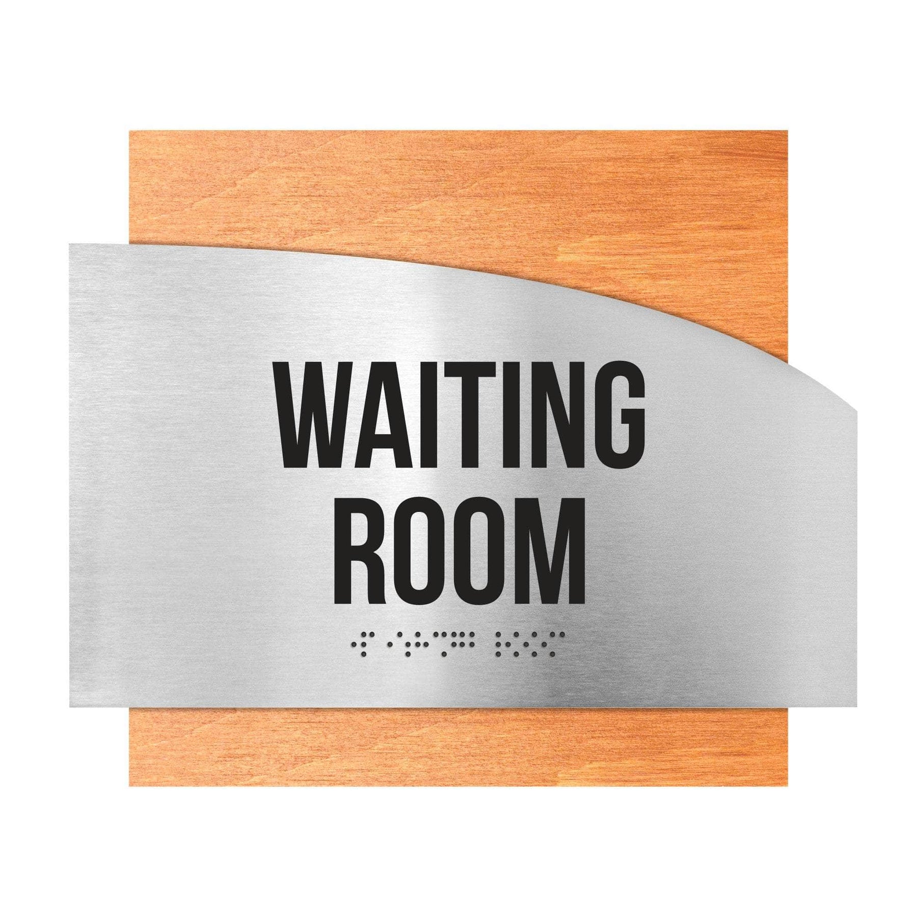 Waiting Room Signs - Stainless steel & Wood Plate -