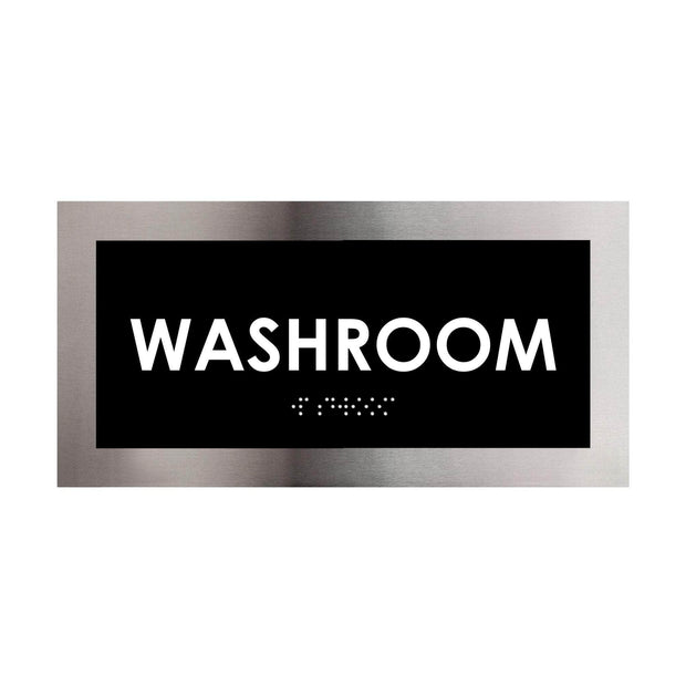 Door Signs Washroom Door Sign - Stainless Steel Plate - "Modern" Design