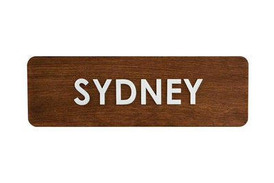 City Name Wooden World Clock Sign Indian Rosewood Bsign