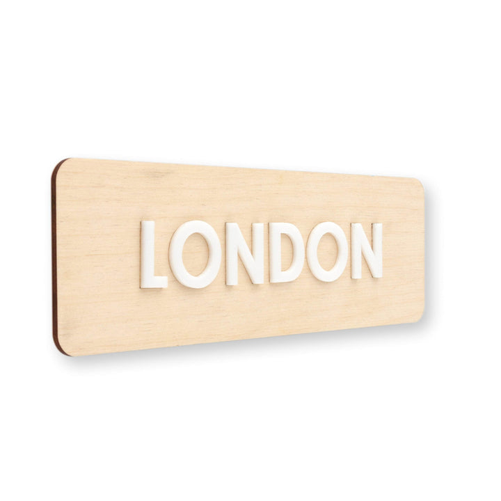 World Clock Signs Wooden World Clock Sign