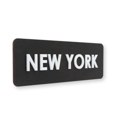 City Name Wooden World Clock Sign Anthracite Gray Bsign